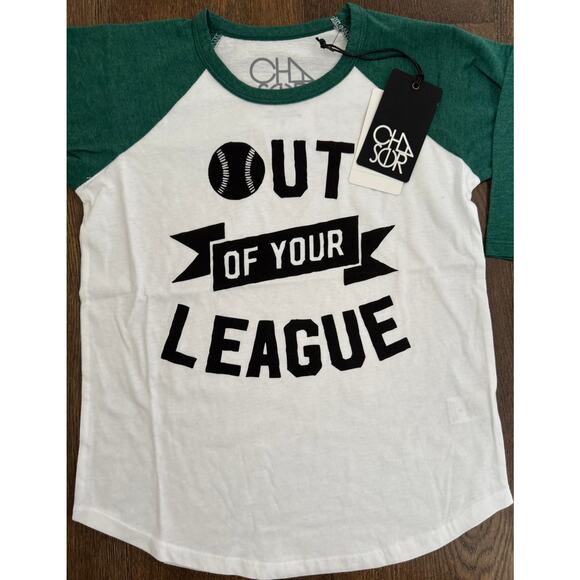 NWT NEW Chaser Boys Out Of Your League Baseball Logo T Shirt Sz 7 - Picture 3 of 5